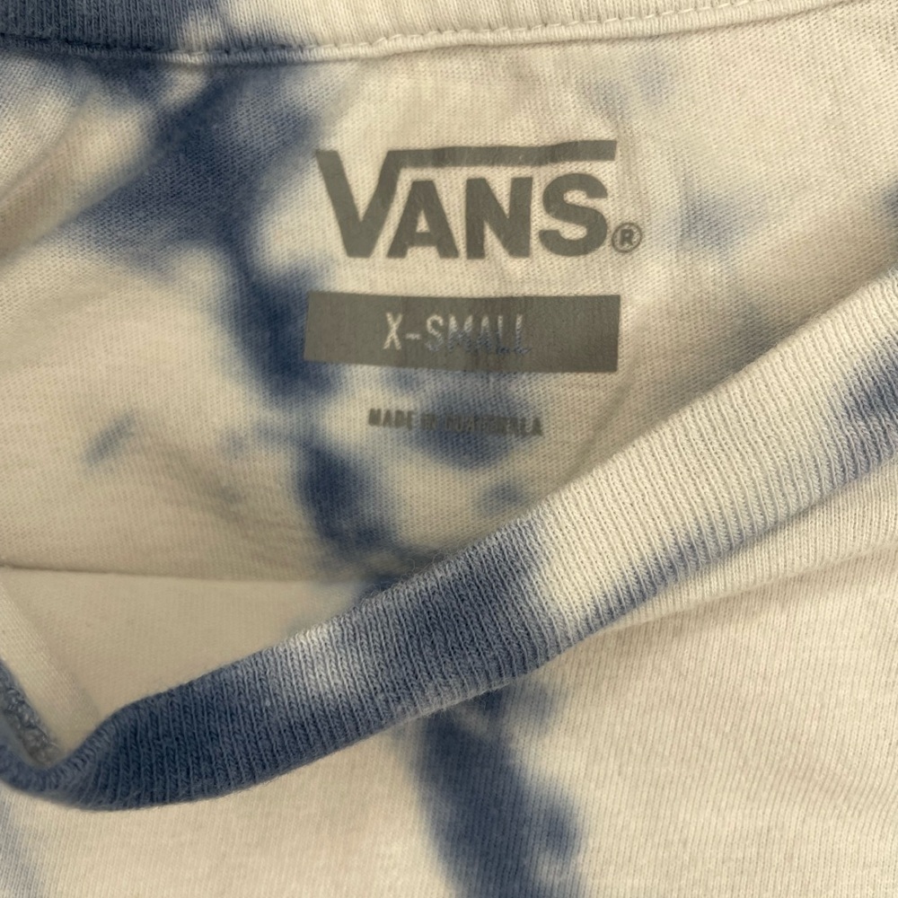 Vans Kind Hugz Navy Tie Dye Crop T-Shirt women xs - Picture 3 of 8